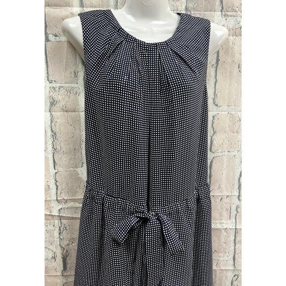 Ann Klein Womens Polka Dot Pleaded Midi Dress Size 12 100% Polyester - Picture 3 of 13